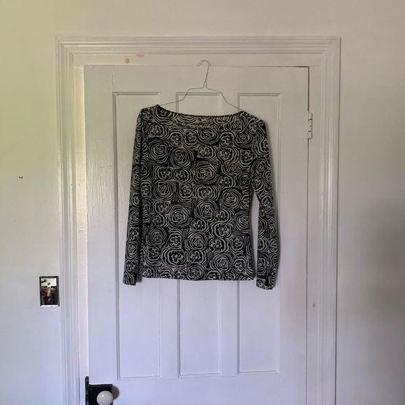 Norma Kamali Black and White Long Sleeve Top - Picture 1 of 4